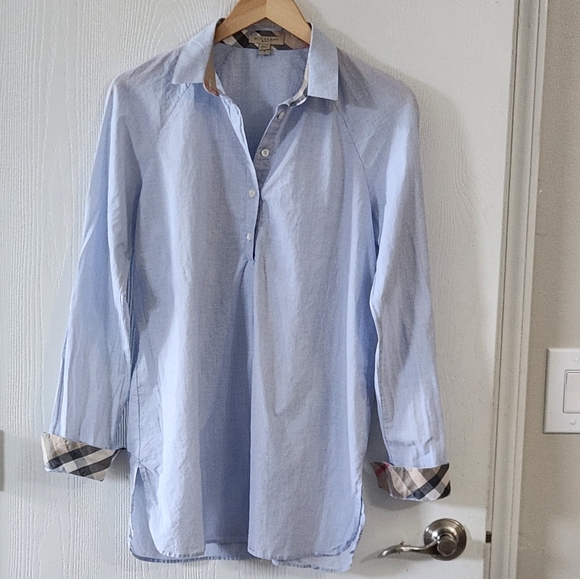 Burberry Britt Womens Long Sleeve Shirt Turn Back Burberry Chek Cuff Detail. - Picture 2 of 14